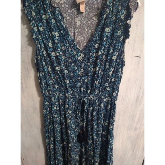 Knox Rose Ruffled Sleeveless V-neck Midi Dress Floral Medium Cottagecore Boho - Picture 4 of 9